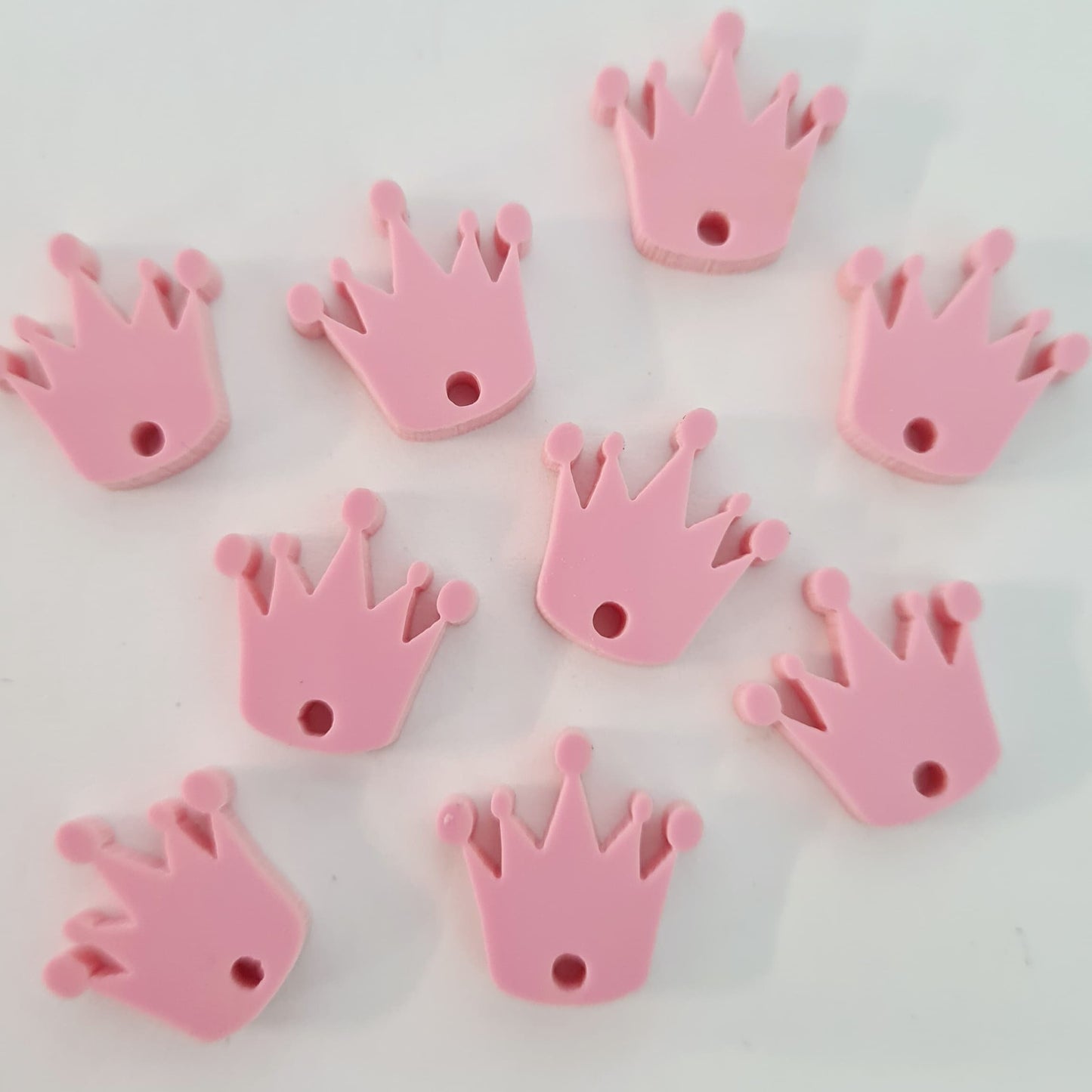 14mm PASTEL PINK Acrylic CROWN Toppers/Studs