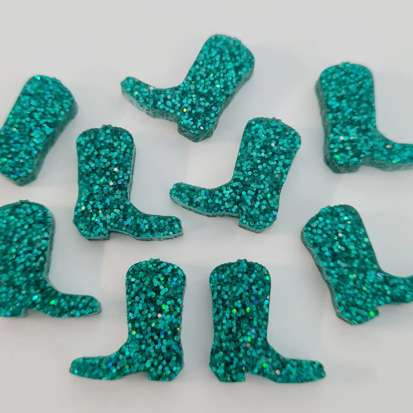 15mm TEAL GLITTER Acrylic BOOTS