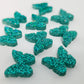 15mm TEAL GLITTER Acrylic BUTTERFLIES