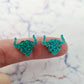 15mm TEAL GLITTER Acrylic LONGHORNS