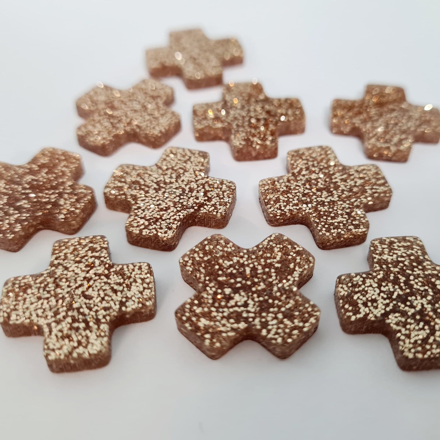 20mm ROSE GOLD GLITTER Acrylic CROSSES