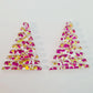 40mm PINK & GOLD BUBBLE Glitter ZIGZAG Christmas Trees