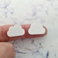 18mm Glossy WHITE Acrylic CLOUD Toppers/Studs