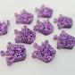 14mm PURPLE GLITTER Acrylic CROWN Toppers/Studs