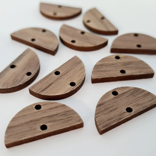 26mm WALNUT Veneer SEMI CIRCLE CONNECTORS