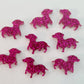 19mm HOT PINK GLITTER Acrylic DACHSHUNDS