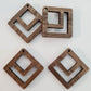 30mm WALNUT Veneer MACRAME Diamonds