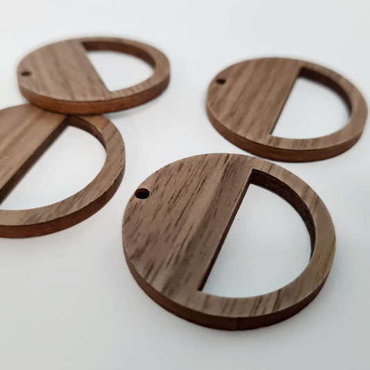 33mm WALNUT Veneer MACRAME Hoops