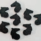 17mm BLACK GLITTER Acrylic HORSES