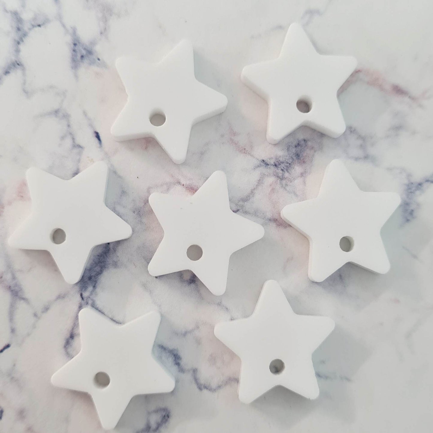 16mm GLOSSY WHITE Acrylic STAR Toppers/Studs