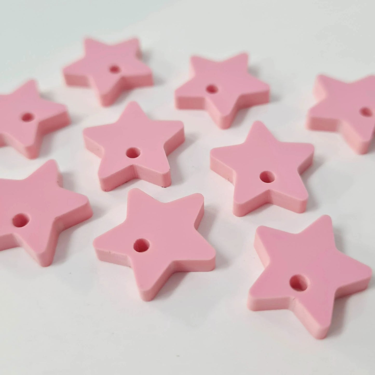 16mm PASTEL PINK Acrylic STAR Toppers/Studs