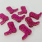 15mm HOT PINK GLITTER Acrylic BOOTS