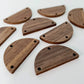 35mm WALNUT Veneer SEMI CIRCLES with 3 holes