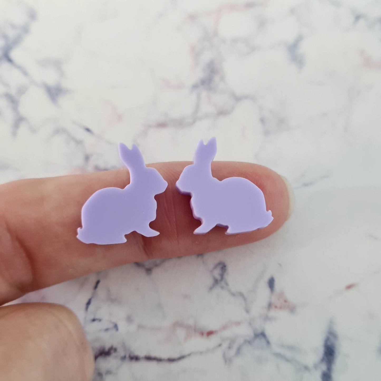 15mm PASTEL PURPLE Acrylic BUNNIES