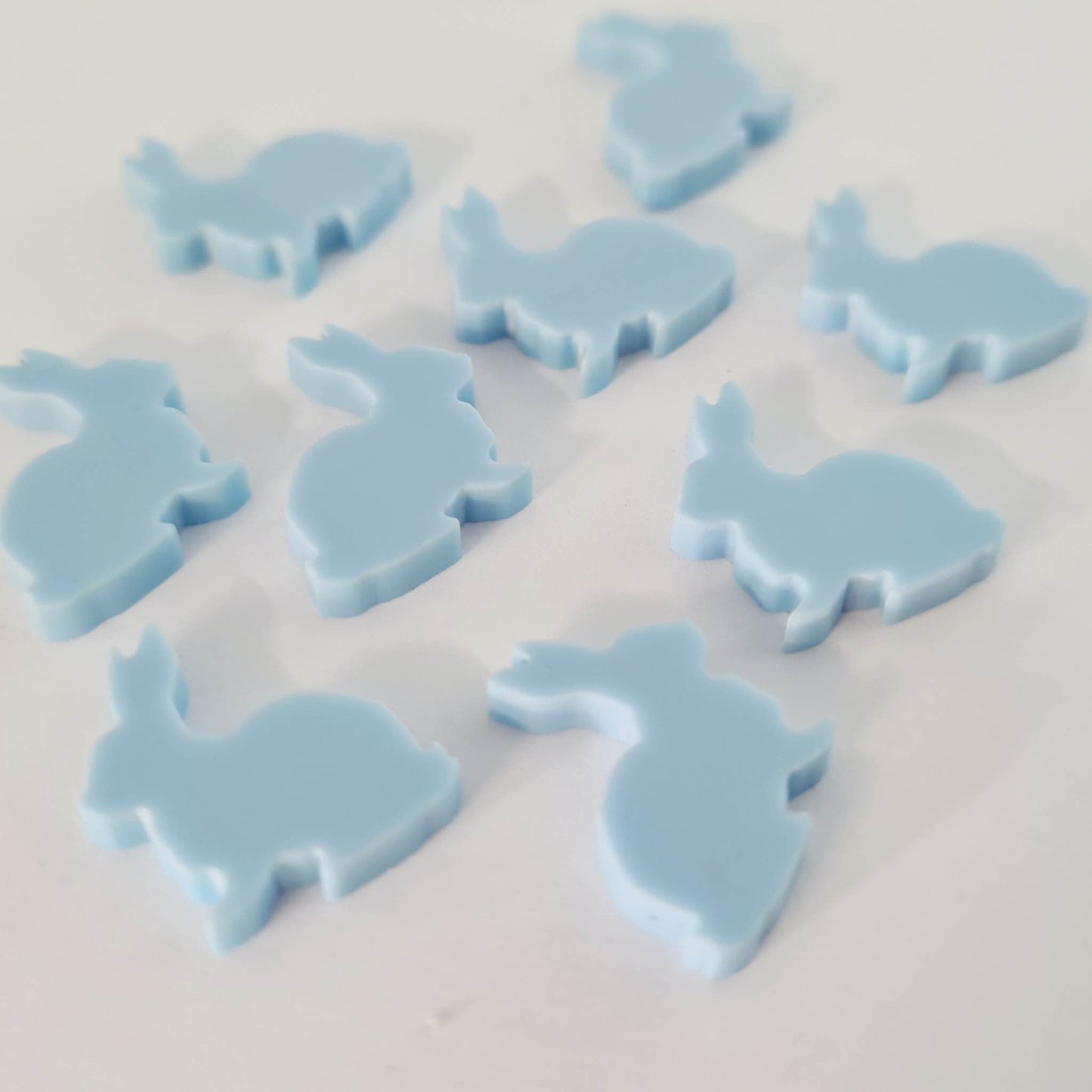 15mm PASTEL BLUE Acrylic BUNNIES