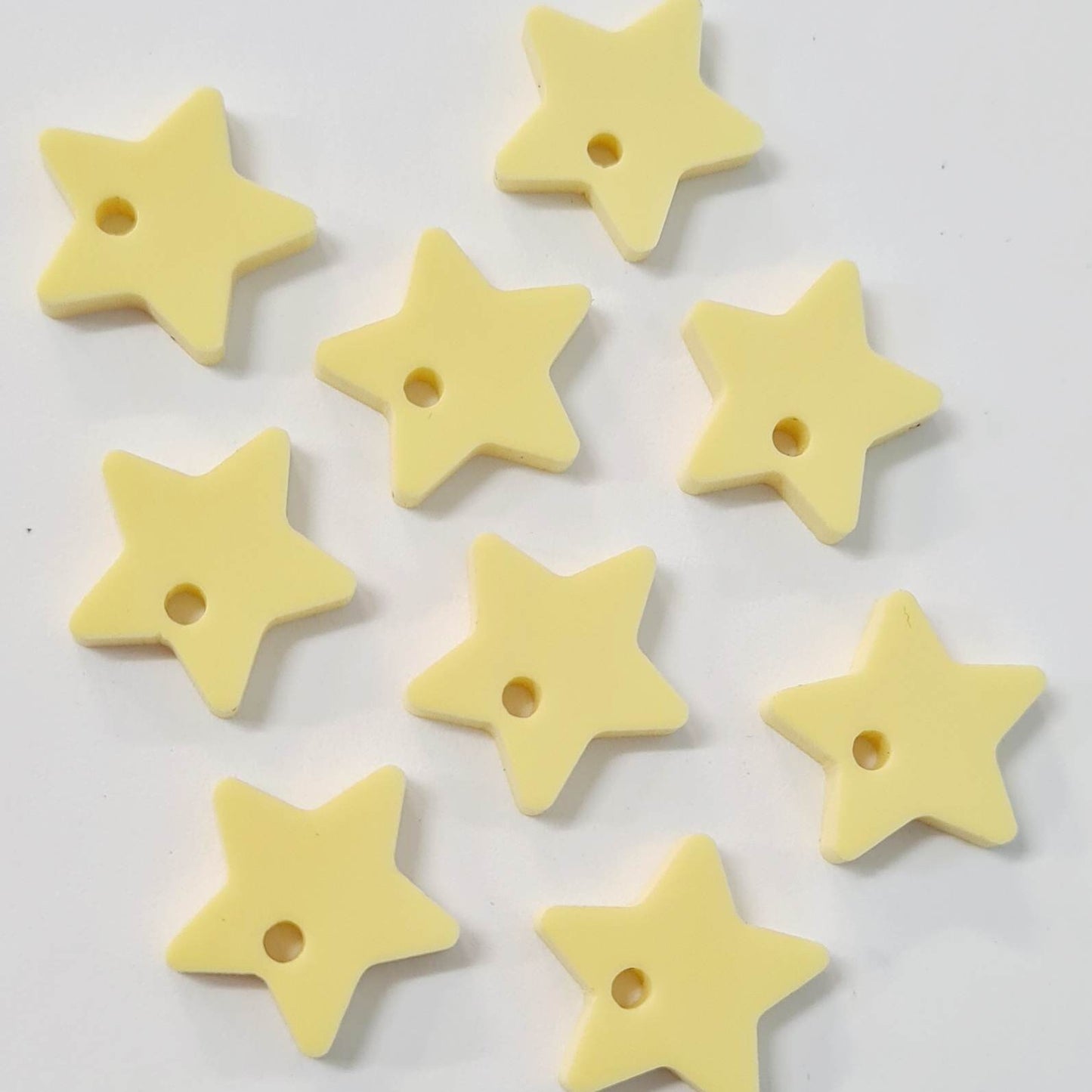 16mm PASTEL YELLOW Acrylic STAR Toppers/Studs