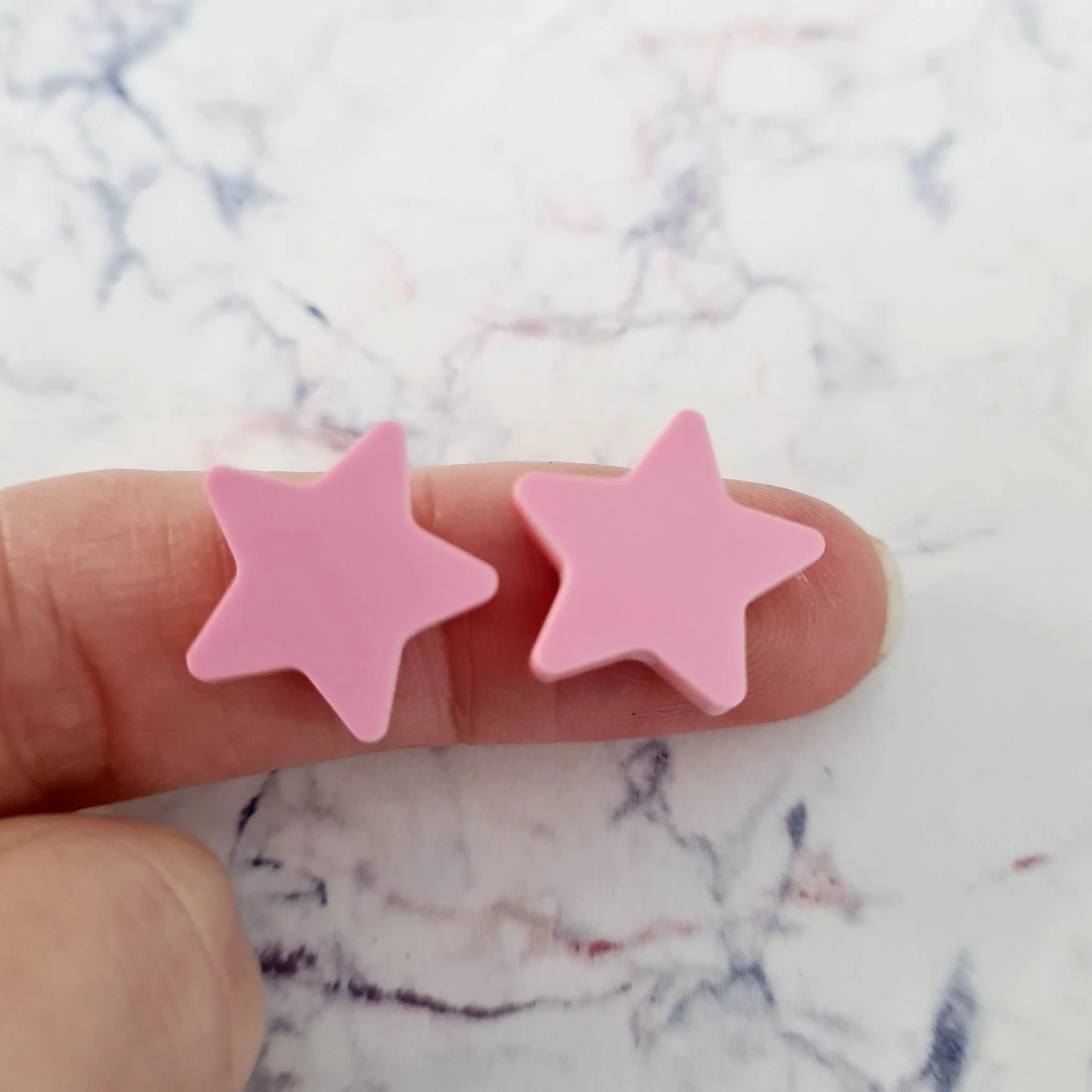 16mm PASTEL PINK Acrylic STAR Toppers/Studs