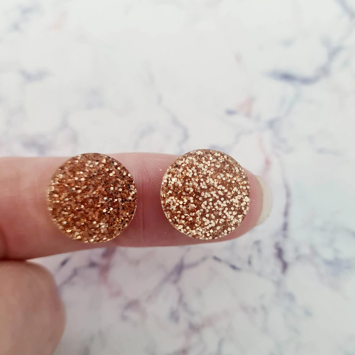 14mm FINE GLITTER Acrylic CIRCLE MIXED PACK