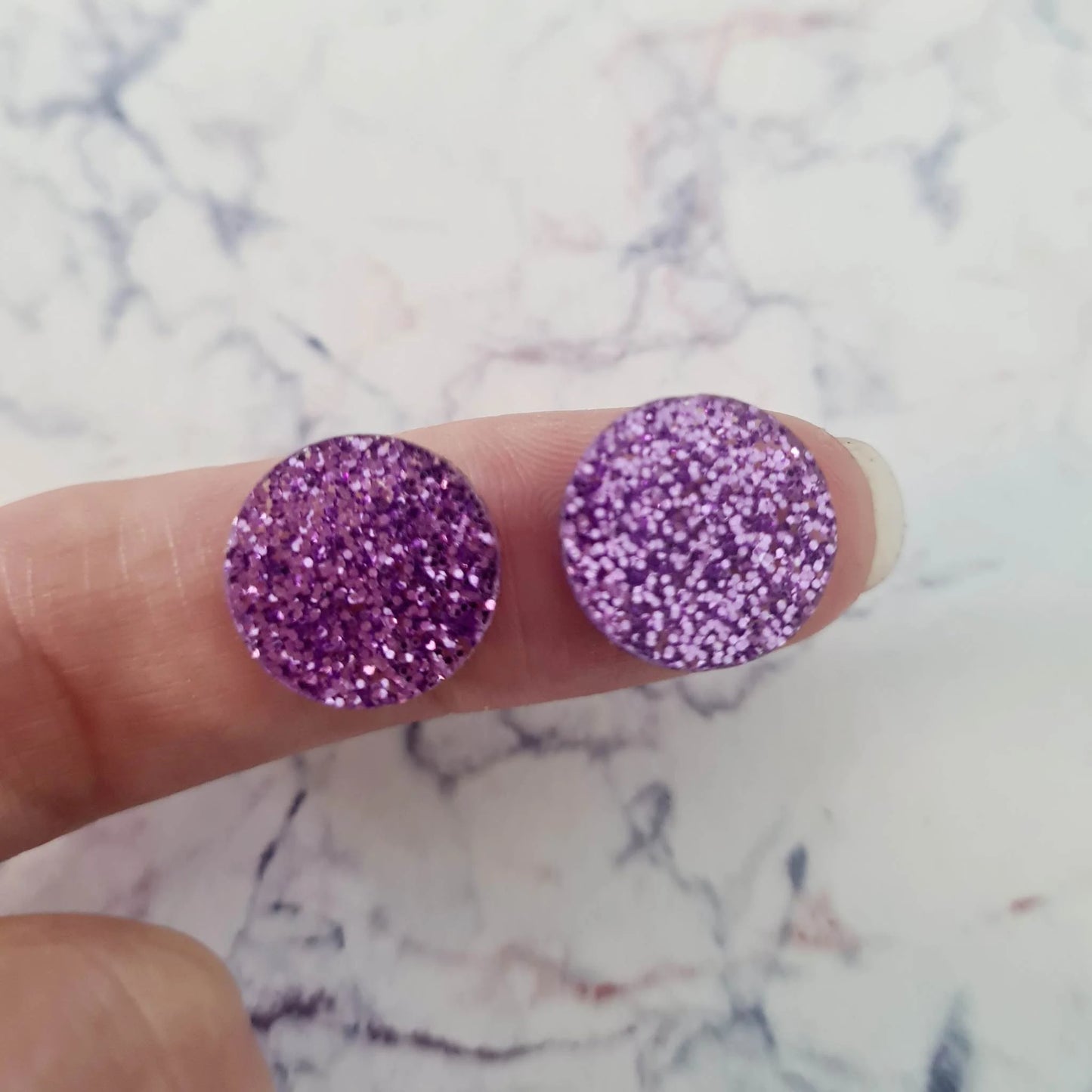 14mm FINE GLITTER Acrylic CIRCLE MIXED PACK