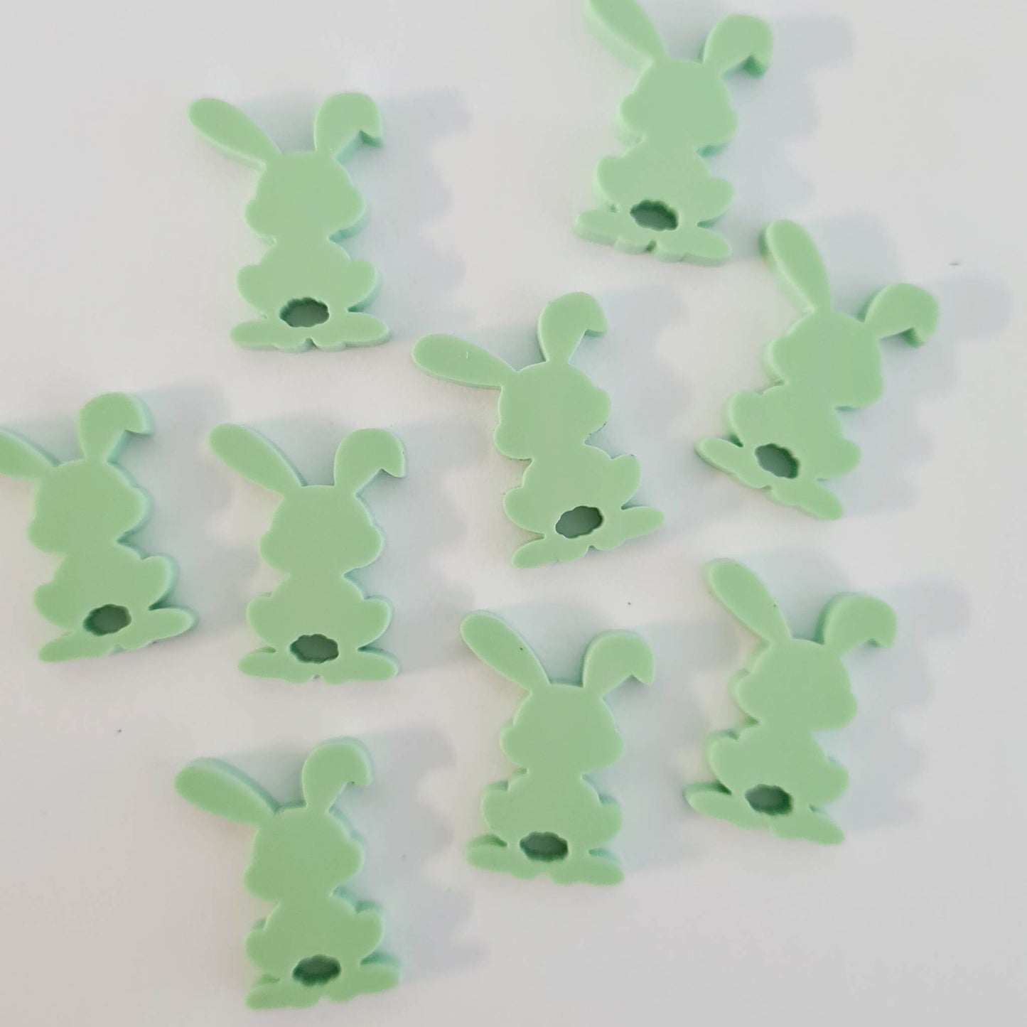 18mm PASTEL MINT Acrylic BUNNIES