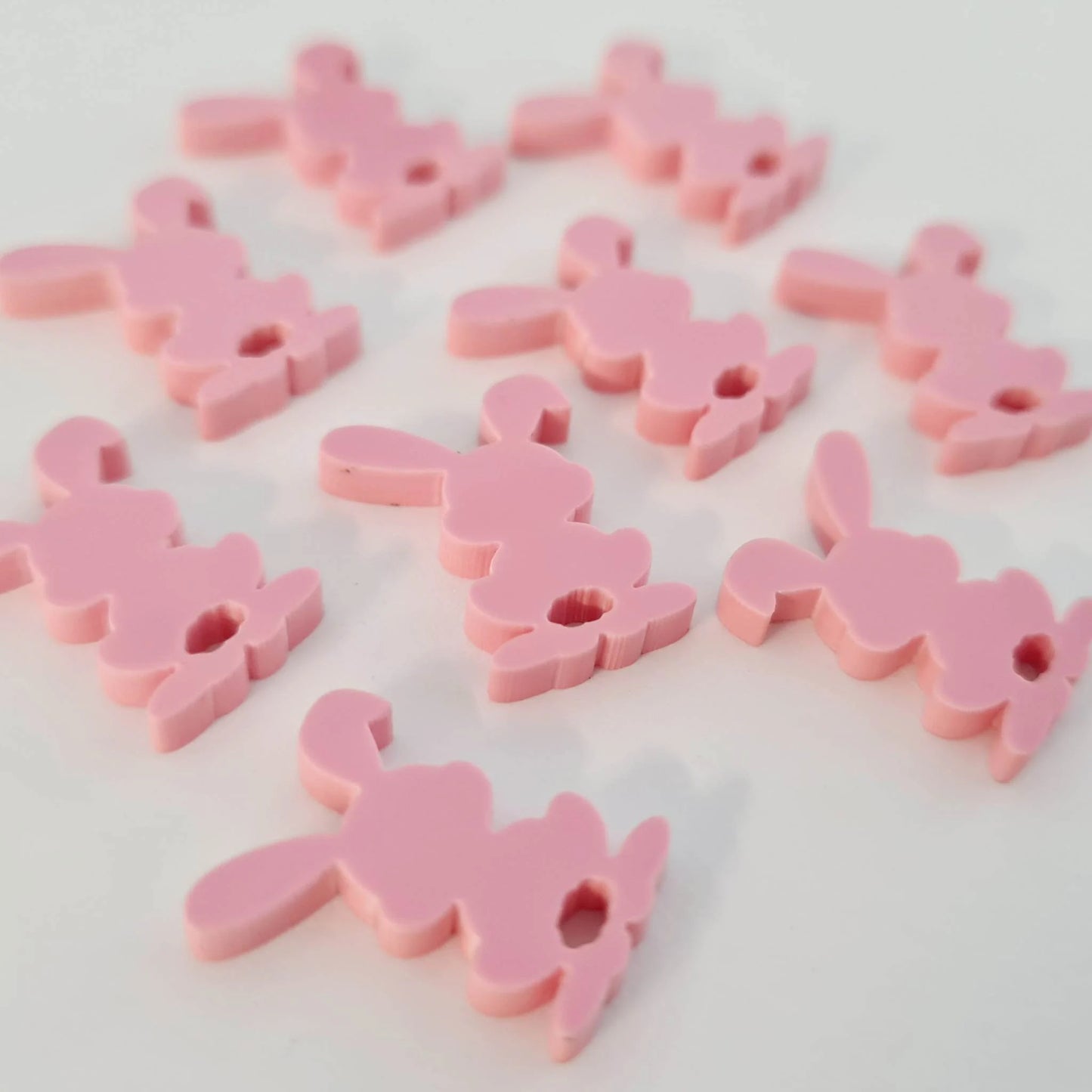 18mm PASTEL PINK Acrylic BUNNIES