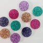 14mm FINE GLITTER Acrylic CIRCLE MIXED PACK