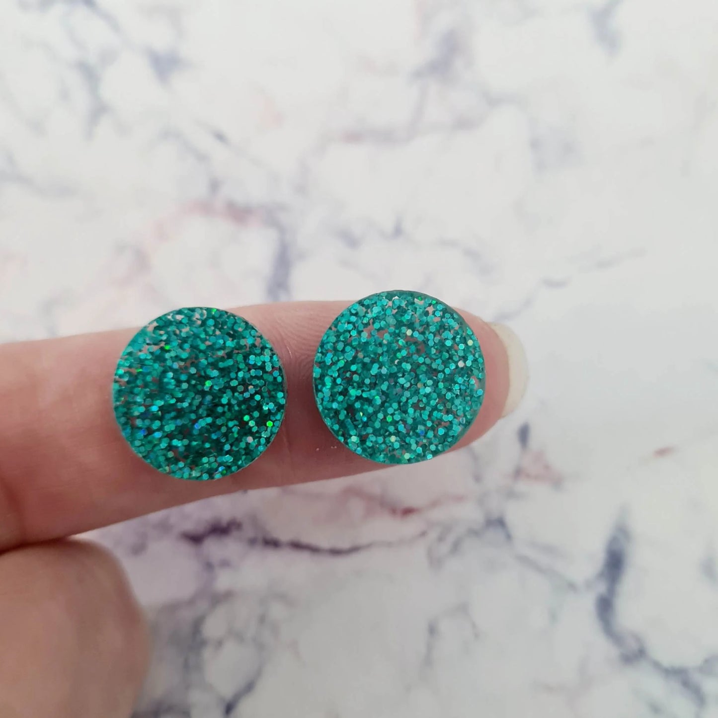 14mm FINE GLITTER Acrylic CIRCLE MIXED PACK