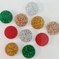 14mm CHRISTMAS FINE GLITTER Acrylic CIRCLE MIXED PACK