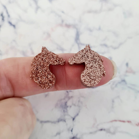 17mm COPPER GLITTER Acrylic HORSES