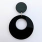 40mm BLACK Acrylic HOOPS, with toppers