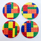 38mm COLOURED BRICK PRINT Acrylic DANGLES