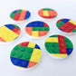 20mm COLOURED BRICKS Acrylic CIRCLES.