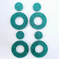 33mm TEAL GLITTER Acrylic MINI HOOPS, with toppers.