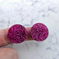 20mm HOT PINK GLITTER Acrylic CIRCLES