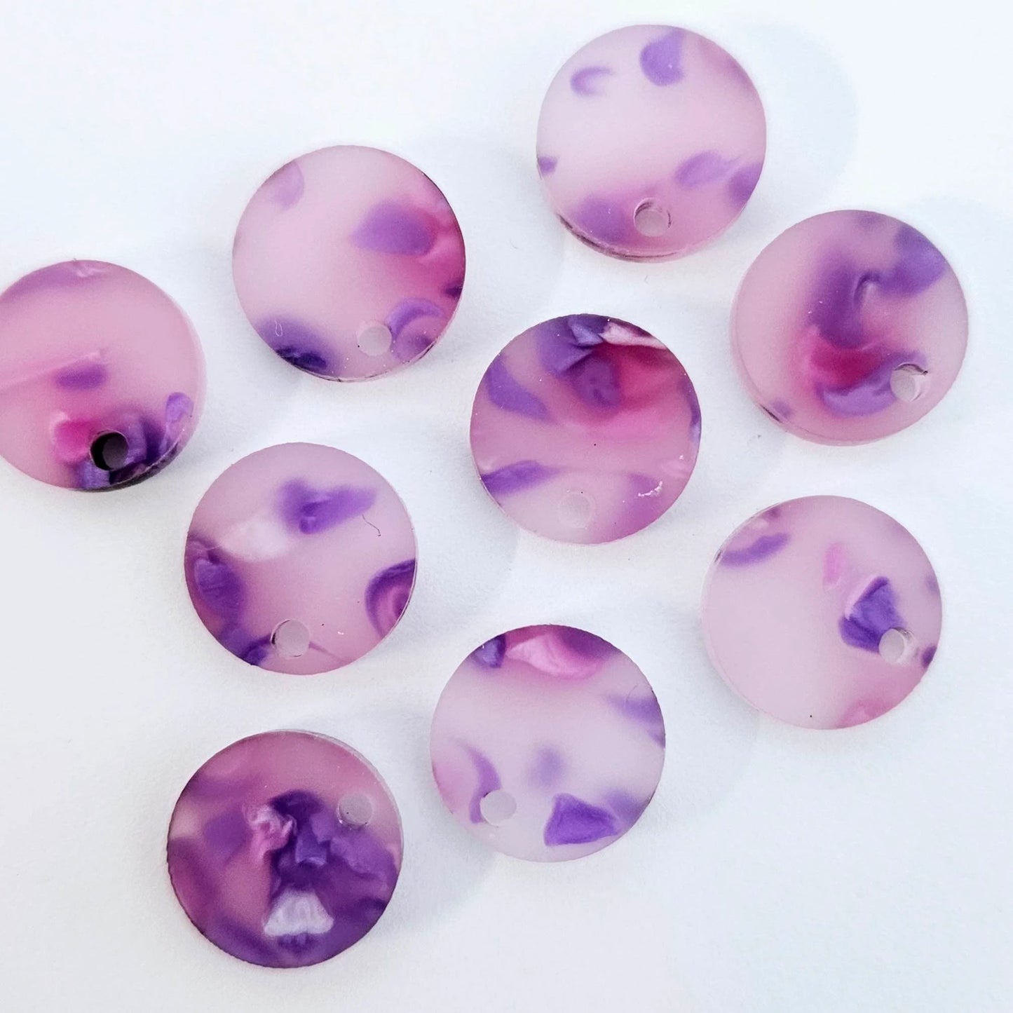 14mm JACARANDA PETAL Acrylic Toppers/Studs