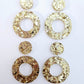 33mm CHUNKY GOLD GLITTER Acrylic MINI HOOPS, with toppers.