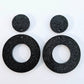 33mm BLACK GLITTER Acrylic MINI HOOPS, with toppers.