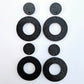 33mm BLACK GLITTER Acrylic MINI HOOPS, with toppers.