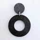 33mm BLACK GLITTER Acrylic MINI HOOPS, with toppers.