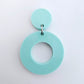 33mm PASTEL TURQUOISE (AQUA) Acrylic MINI HOOPS, with toppers