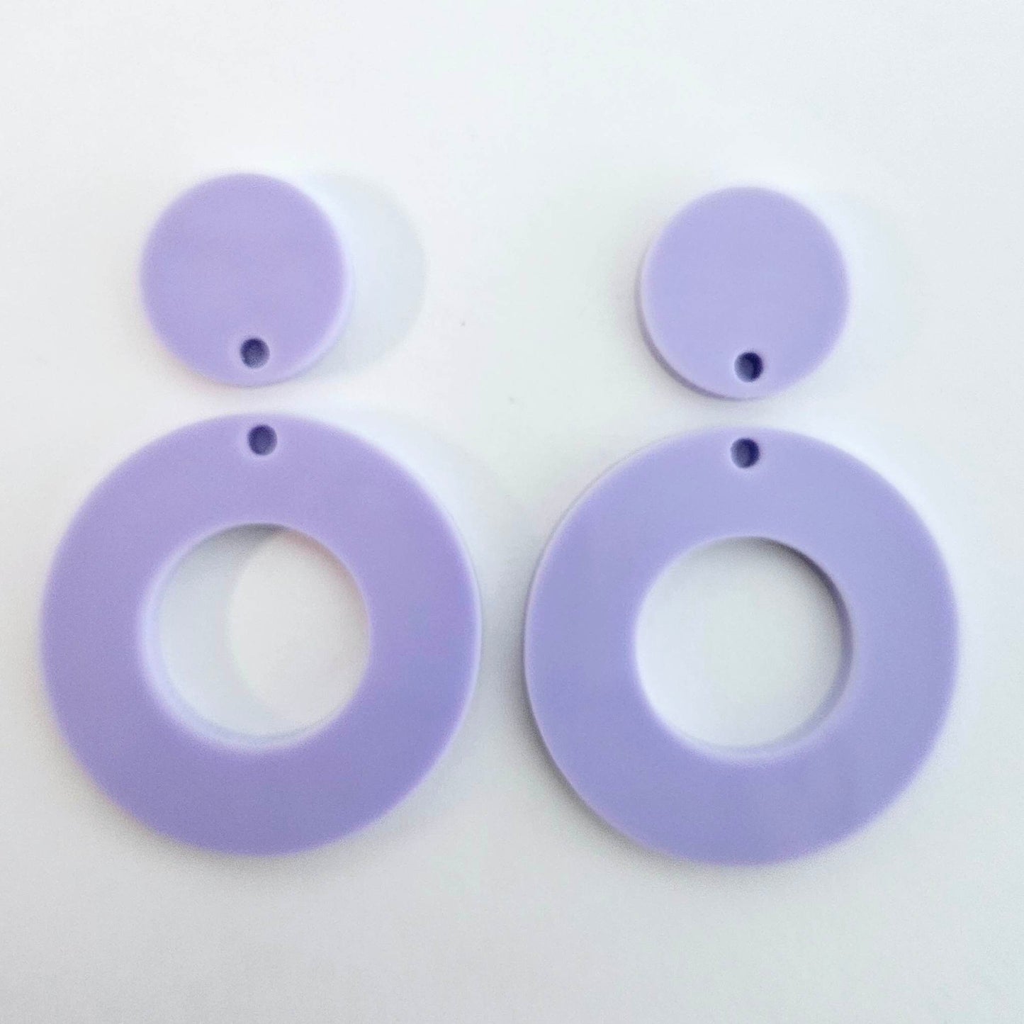 33mm PASTEL PURPLE Acrylic MINI HOOPS, with toppers