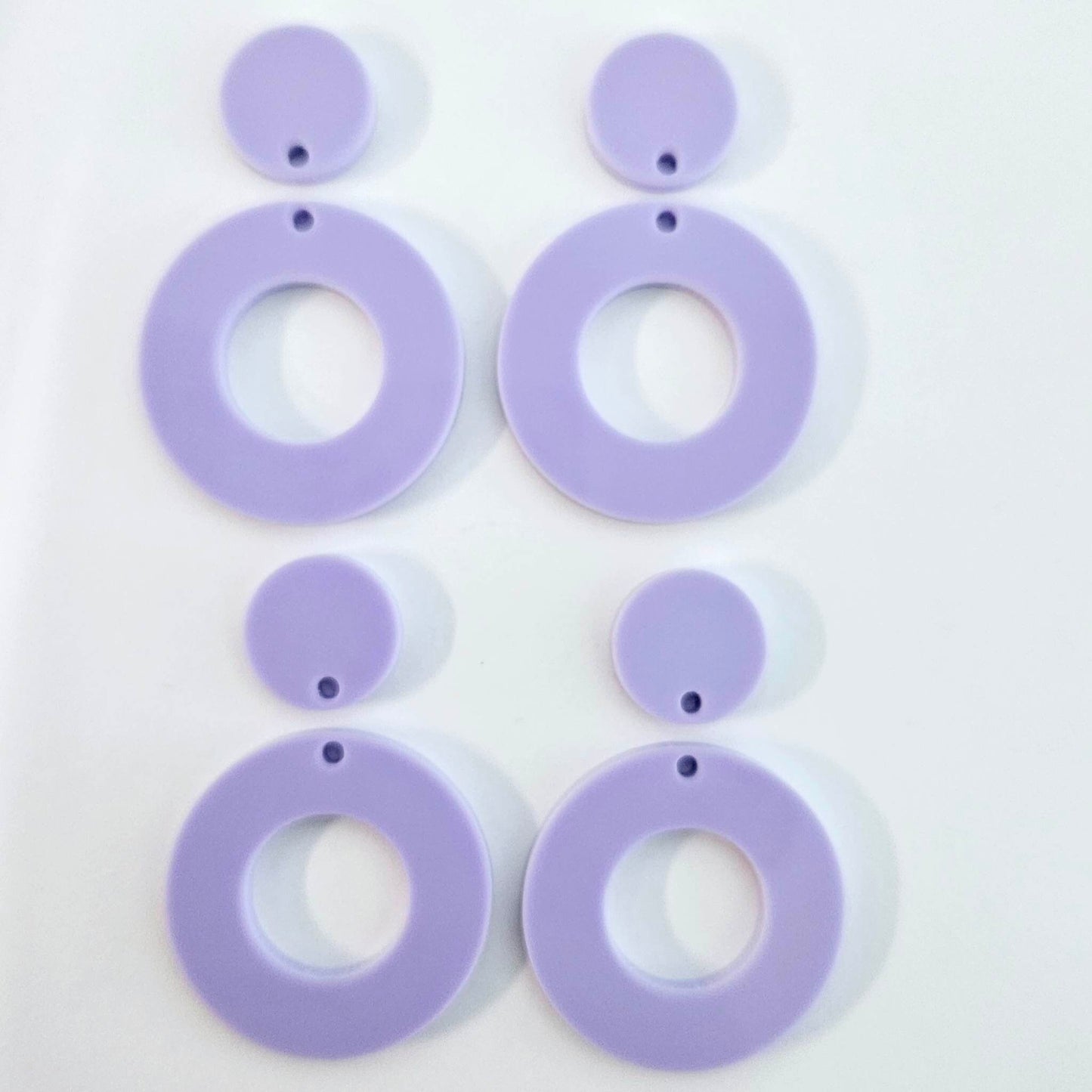 33mm PASTEL PURPLE Acrylic MINI HOOPS, with toppers