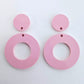 33mm PASTEL PINK Acrylic MINI HOOPS, with toppers