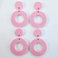 33mm PASTEL PINK Acrylic MINI HOOPS, with toppers