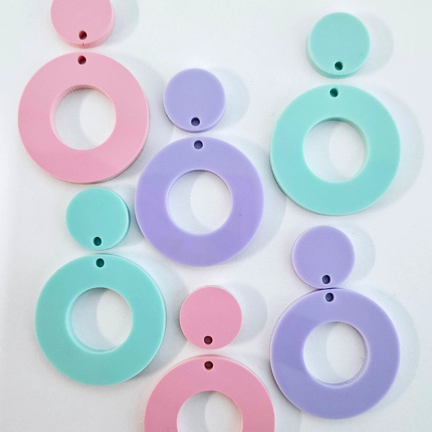 33mm PASTEL Acrylic MINI HOOPS MIXED PACK