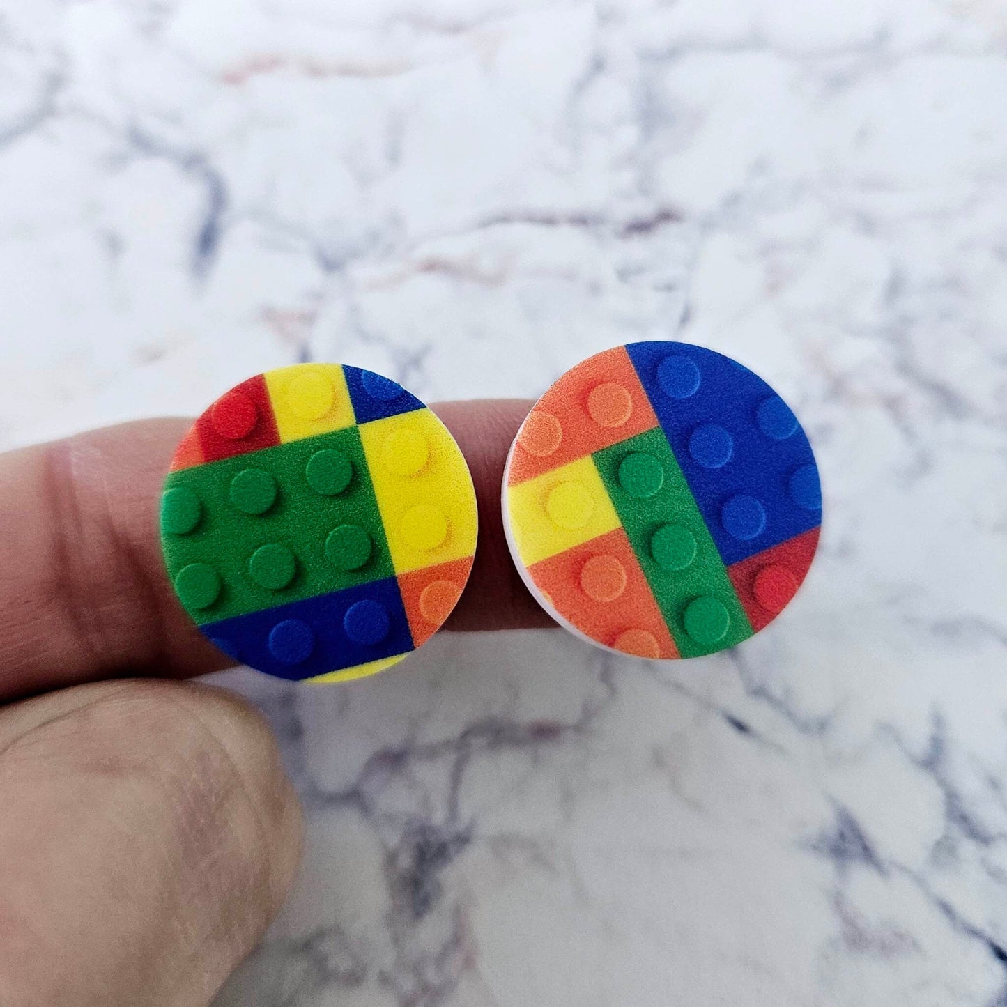 20mm COLOURED BRICKS Acrylic CIRCLES.