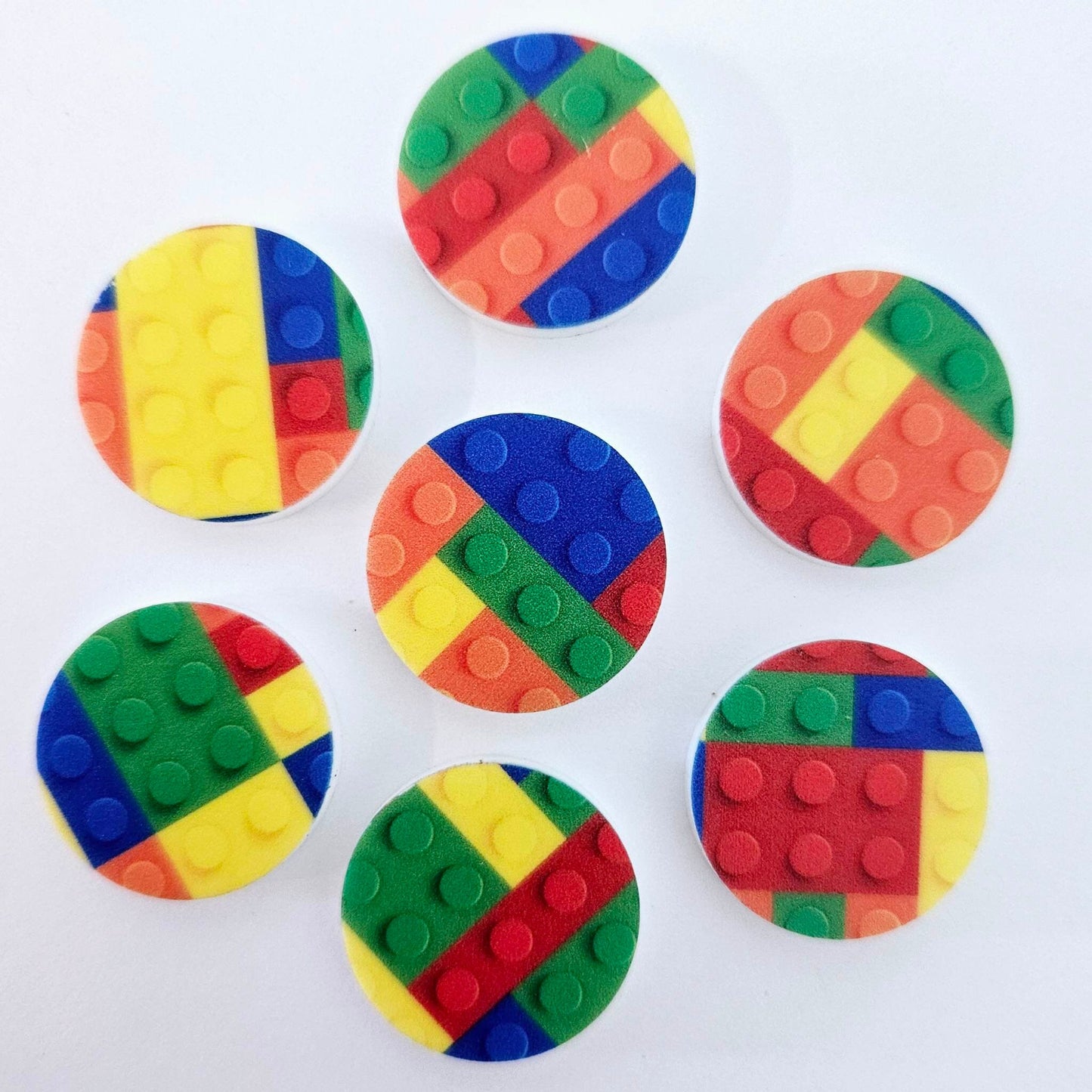 20mm COLOURED BRICKS Acrylic CIRCLES.