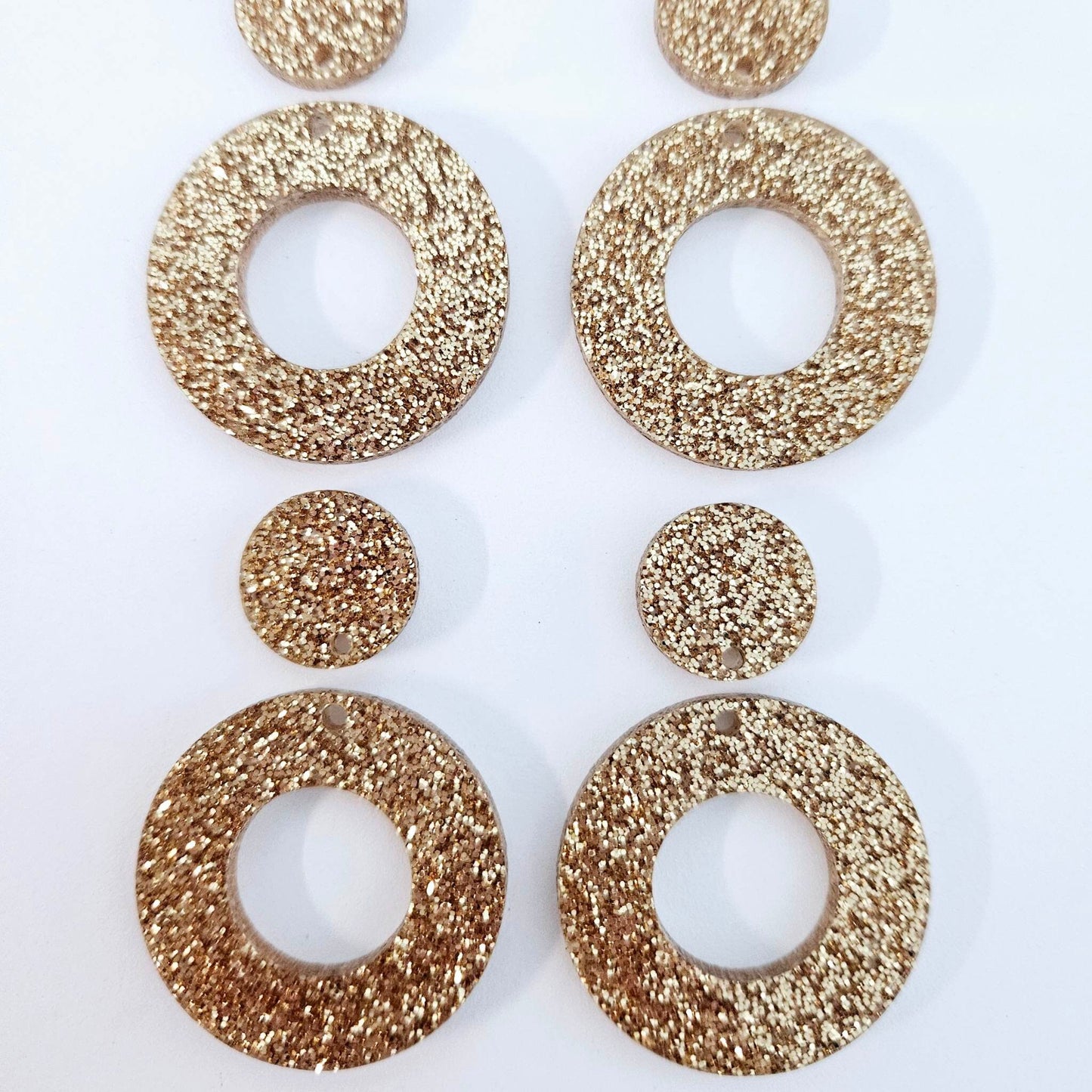 33mm ROSE GOLD GLITTER Acrylic MINI HOOPS, with toppers.