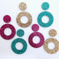 33mm FINE GLITTER Acrylic MINI HOOPS MIXED PACK