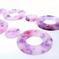 33mm JACARANDA PETAL Acrylic MINI HOOPS, with toppers